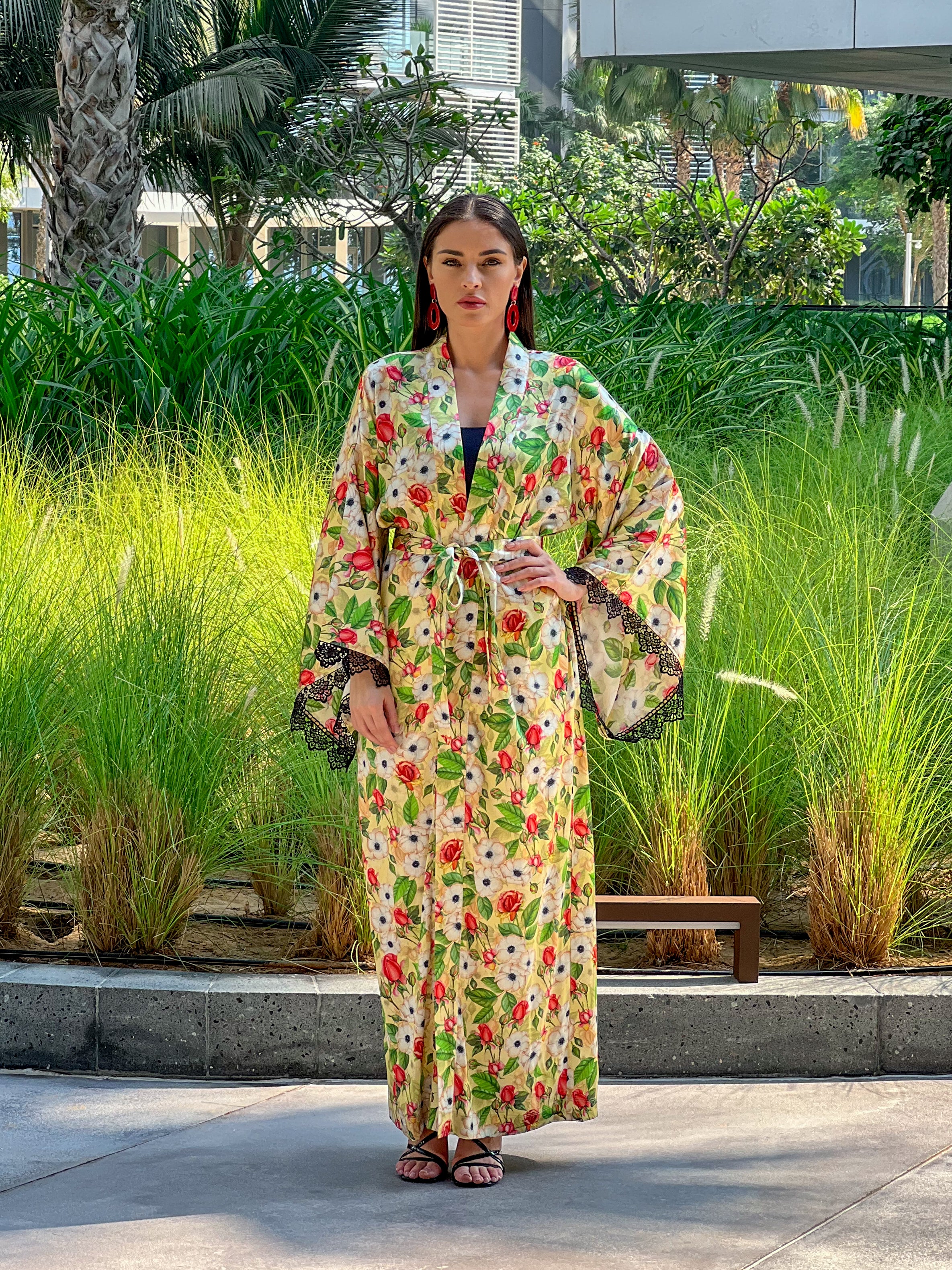 Tropical kimono cheap dress