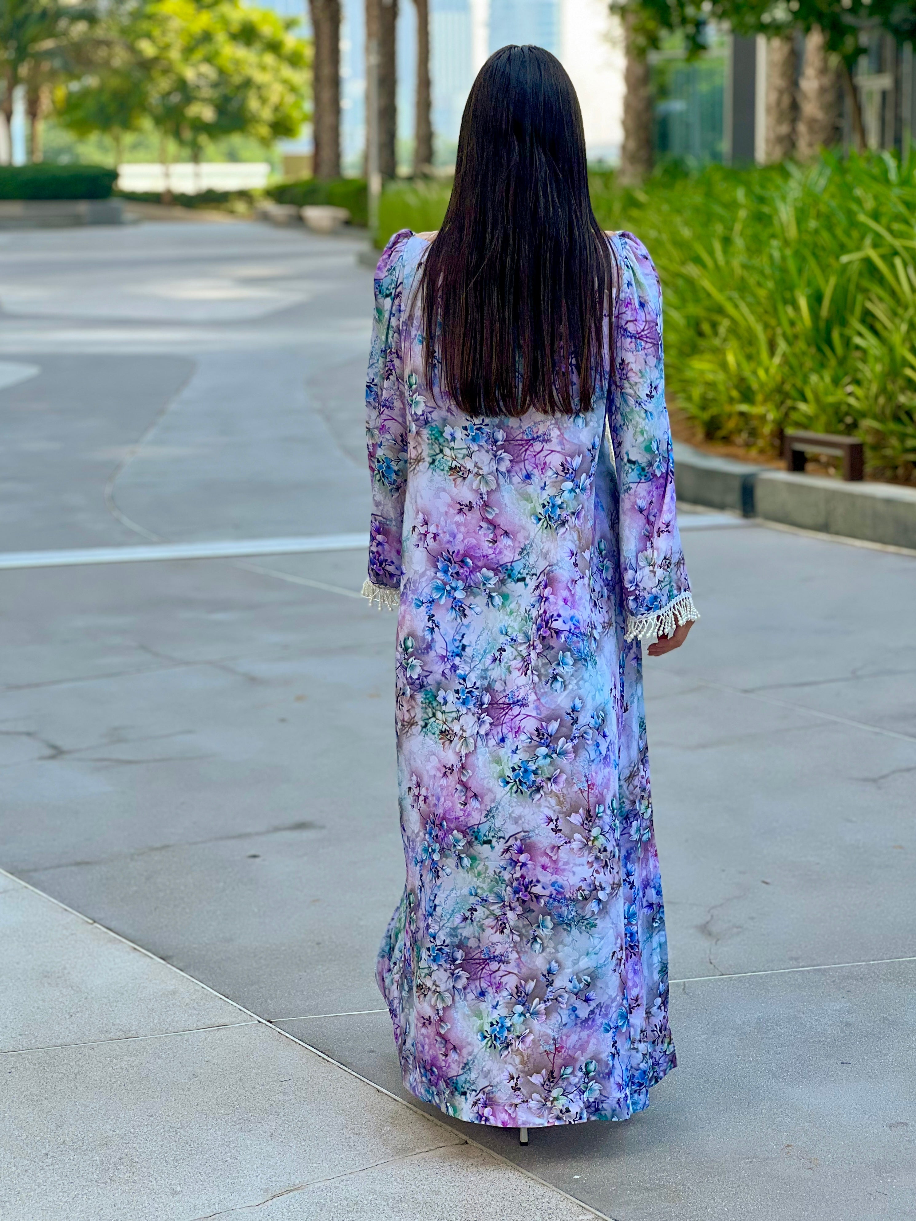 Lavender Blossom Viscose Maxi Dress