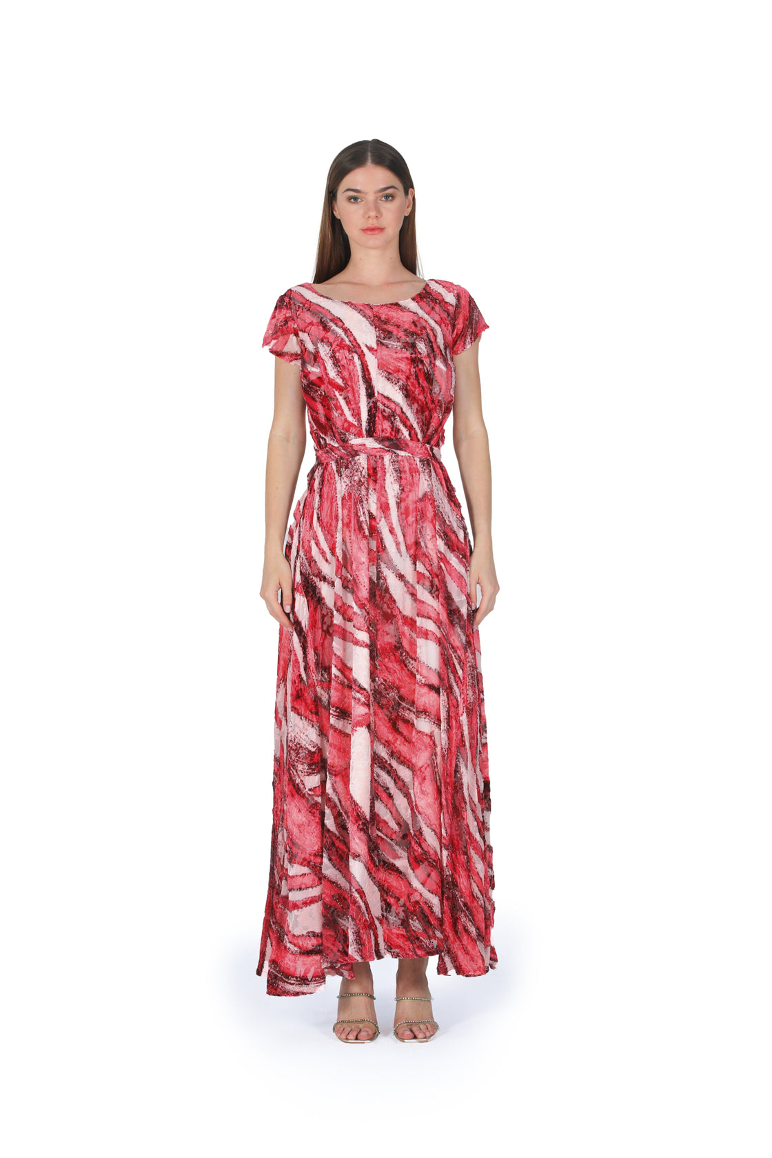 MAXI DRESS IN PINK & ORANGE