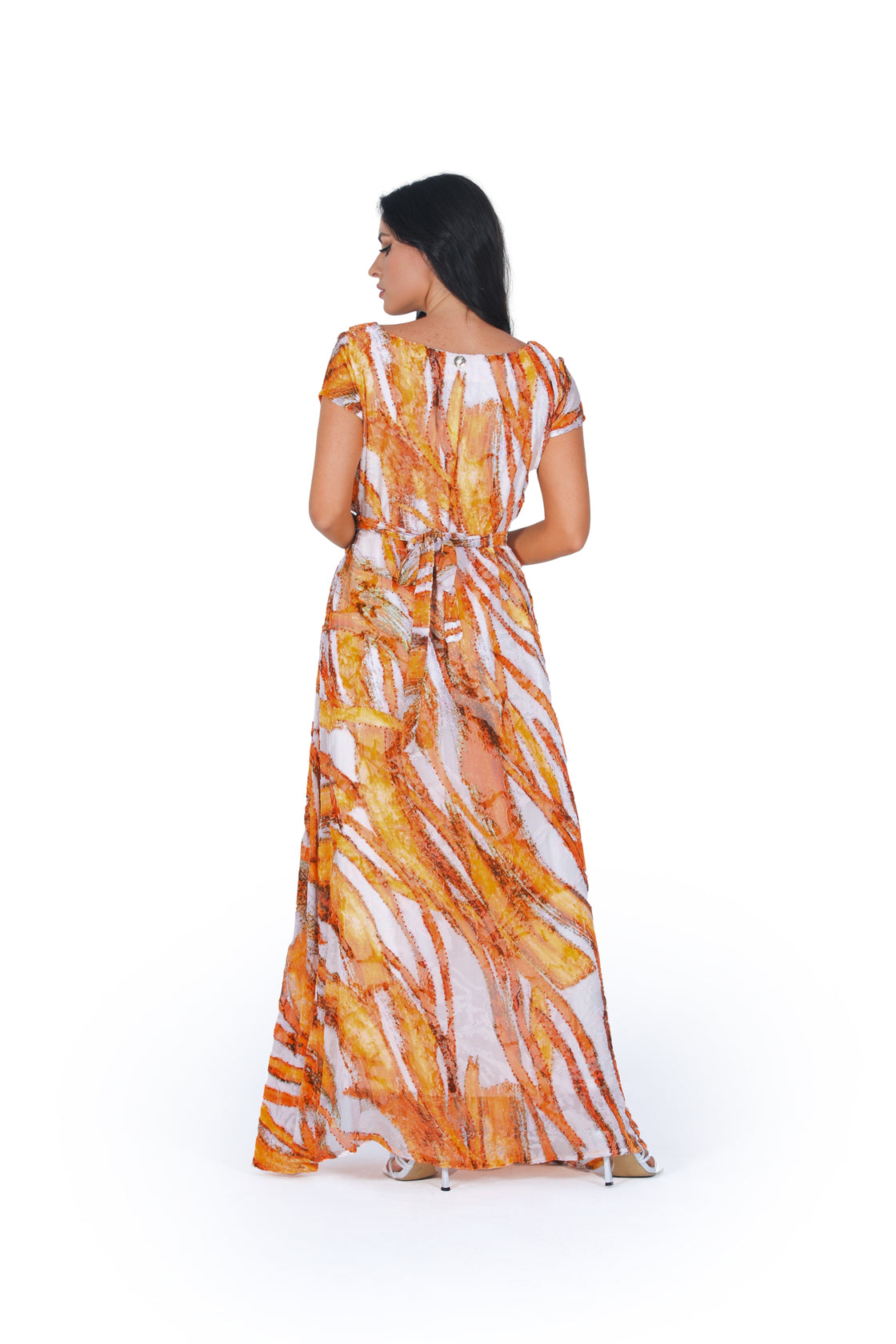 MAXI DRESS IN PINK & ORANGE